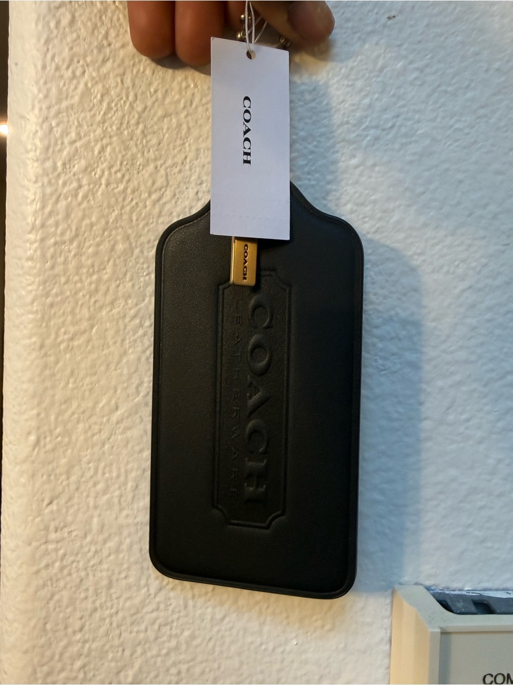 COACH Black Leather hand tag